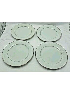 (4) Noritake TAHOE Lunchon Plates 8.25" , 2585 Sri Lanka, Contemporary, SIlver
